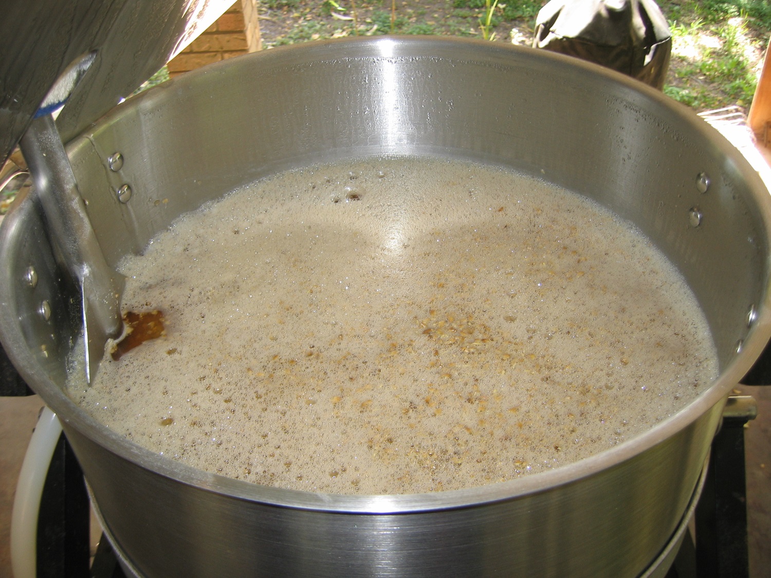 mix grains with hot water